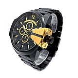 Buy Shop Diesel Mega Chief Chronograph Black Dial Black Steel Strap Watch For Men - DZ4338 USA Online