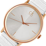 Calvin Klein Accent White Dial White Leather Strap Watch for Women - K2Y2X6K6