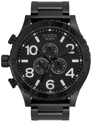 Nixon 51-30 Chrono Black Dial Black Steel Strap Watch for Men - A083-001
