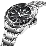 Citizen Promaster Diver Chronograph Black Dial Silver Steel Strap Watch For Men - BN0190-82E