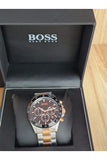 Buy Shop Hugo Boss Here Chronograph Black Dial Two Tone Steel Strap Watch for Men - 1513757 USA Online
