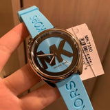 Buy Shop Michael Kors Janelle Quartz Blue Dial Blue Rubber Strap Watch For Women - MK7350 USA Online