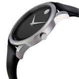 Buy Shop Movado Museum Black Dial Black Leather Strap Watch For Men - 606502 USA Online