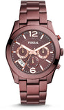 Buy Shop Fossil Perfect Boyfriend Multifunction Maroon Dial Maroon Steel Strap Watch for Women - ES4110 USA Online