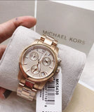 Buy Shop Michael Kors Runway Chronograph Rose Gold Dial Rose Gold Steel Strap Watch for Women - MK5430 USA Online