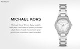Buy Shop Michael Kors Sage Three-Hand Mother of Pearl White Dial Silver Steel Strap Watch for Women - MK4824 USA Online
