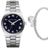 Buy Shop Michael Kors Channing Midnight Blue Dial Silver Steel Strap Watch for Women - MK6113 USA Online