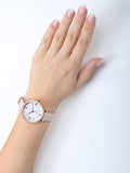 Buy Shop Fossil Jacqueline White Dial Pink Leather Strap Watch for Women - ES4303 USA Online