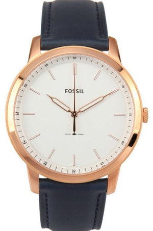 Buy Shop Fossil The Minimalist Slim White Dial Blue Leather Strap Watch for Men - FS5371 USA Online