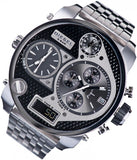 Buy Shop Diesel Mr Daddy 1.0 Black Dial Stainless Steel Stainless Watch For Men - DZ7221 USA Online