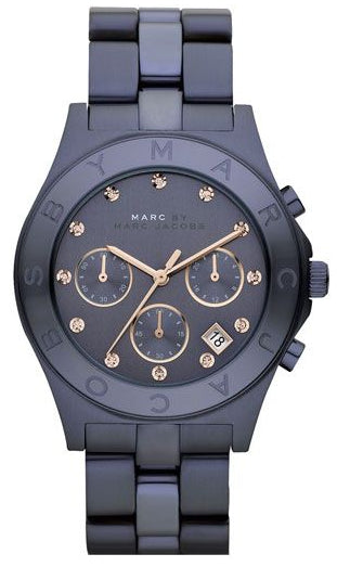 Buy Shop Marc Jacobs Blade Chronograph Blue Dial Blue Steel Strap Watch for Women - MBM8581 USA Online