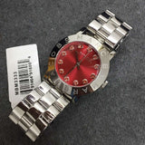 Buy Shop Marc Jacobs Amy Red Dial Silver Steel Strap Watch for Women - MBM3333 USA Online