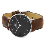 Buy Shop Daniel Wellington Classic St Mawes Black Dial Brown Leather Strap Watch For Men - DW00100130 USA Online