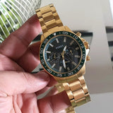 Buy Shop Fossil Bannon Multifunction Chronograph Green Dial Gold Steel Strap Watch for Men - BQ2493 USA Online