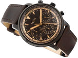 Buy Shop Fossil Goodwin Chronograph Brown Dial Brown Leather Strap Watch for Men - FS5529 USA Online