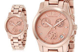 Buy Shop Michael Kors Runway Chronograph Rose Gold Dial Rose Gold Steel Strap Watch for Women - MK5430 USA Online