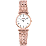 Longines La Grande Classique White Dial Rose Gold Mesh Bracelet Watch for Women - L4.209.1.91.8