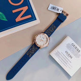 Buy Shop Guess Swirl Analog Quartz White Dial Blue Rubber Strap Watch for Women - W1096L4 USA Online