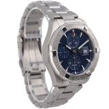 Tag Heuer Aquaracer Caliber 16 Automatic Chronograph Blue Dial Silver Steel Strap Watch for Men - CAY2112.BA0927