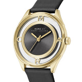 Buy Shop Marc Jacobs Tether Black Dial Black Leather Strap Watch for Women - MBM1376 USA Online