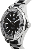 Buy Shop Tag Heuer Aquaracer Quartz Diamonds Black Dial Two Tone Steel Strap Watch for Men - WAY131E.BA0913 USA Online
