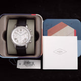 Buy Shop Fossil Buchanan Chronograph Silver Dial Black Leather Strap Watch for Men - FS5102 USA Online