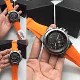 Buy Shop Michael Kors Dylan Chronograph Grey Dial Orange Rubber Strap Watch for Men - MK8296 USA Online