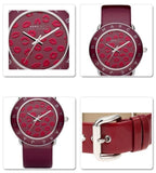 Buy Shop Marc Jacobs Amy Red Dial Burgundy Leather Strap Watch for Women - MBM1162 USA Online