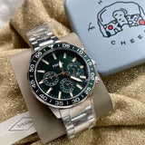 Buy Shop Fossil Bannon Chronograph Green Dial Silver Steel Strap Watch for Men - BQ2492 USA Online