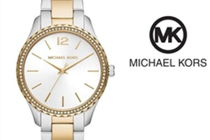 Buy Shop Michael Kors Layton Quartz Silver Dial Two Tone Steel Strap Watch For Women - MK6899 USA Online