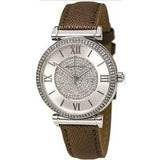 Buy Shop Michael Kors Caitlin Quartz Silver Dial Gray Leather Strap Watch For Women - MK2377 USA Online