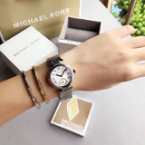 Buy Shop Michael Kors Skylar Quartz White Dial Silver Steel Strap Watch For Women - MK5970 USA Online