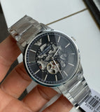 Buy Shop Emporio Armani Meccanico Automatic Black Dial Silver Steel Strap Watch For Men - AR60055 USA Online
