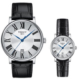 Buy Shop Tissot Carson Premium Silver Dial Black Leather Strap Watch For Men - T122.410.16.033.00 USA Online