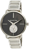Buy Shop Michael Kors Portia Black Dial Silver Steel Strap Watch for Women - MK3638 USA Online