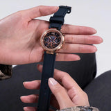 Buy Shop Guess Solistice Diamonds Roe Gold Dial Black Rubber Strap Watch for Women - GW0484L2 USA Online