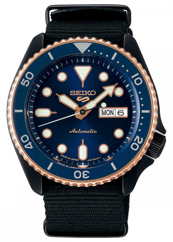 Buy Shop Seiko 5 Sports Automatic Blue Dial Black NATO Strap Watch for Men - SBSA098 USA Online