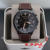 Buy Shop Fossil Forrester Chronograph Black Dial Brown Leather Strap Watch for Men - FS5608 USA Online