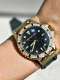 Buy Shop Michael Kors Everest Three-Hand Crystals Black Dial Black Rubber Strap Watch for Women - MK7440 USA Online