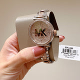 Buy Shop Michael Kors Sofie Crystals Glitz Rose Gold Dial Two Tone Steel Strap Watch For Women - MK4446 USA Online