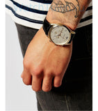 Buy Shop Emporio Armani Classic Chronograph White Dial Black Leather Strap Watch For Men - AR1892 USA Online