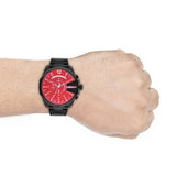 Buy Shop Diesel Mega Chief Chronograph Black Dial Black Steel Strap Watch For Men - DZ4318 USA Online