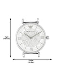 Buy Shop Emporio Armani Gianni T Bar White Crystal Pave Dial Silver Stainless Steel Strap Watch For Women - AR1925 USA Online