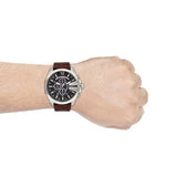Buy Shop Diesel Mega Chief Chronograph Black Dial Brown Leather Strap Watch For Men - DZ4290 USA Online