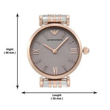 Buy Shop Emporio Armani Gianni T Bar Pink Dial Two Tone Steel Strap Watch For Women - AR11223 USA Online