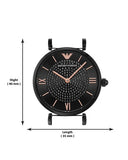 Buy Shop Emporio Armani Gianni T Bar All Black Diamond Dial Watch For Women - AR11245 USA Online