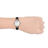 Buy Shop Emporio Armani Gianni T-Bar Mother of Pearl Dial Black Leather Strap Watch For Women - AR11295 USA Online
