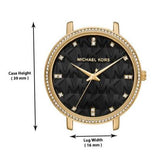 Buy Shop Michael Kors Pyper Three-Hand Black Dial Gold Steel Strap Watch For Women - MK4593 USA Online
