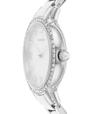 Buy Shop Emporio Armani Cleo Crystals Mother Of Pearl Dial Silver Steel Strap Watch For Women - AR11484 USA Online