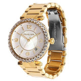 Buy Shop Michael Kors Parker Mother of Pearl White Dial Gold Steel Strap Watch For Women - MK4693 USA Online